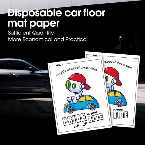 100Pcs Vehicles Disposable Floor Pads, White Car Paper Floor Mats, Automotive Mat Covers Protector, Temporary Cars Floor Protector, Detailing Detail Wash, Temporary Sticky 16x20inch in Saudi Arabia