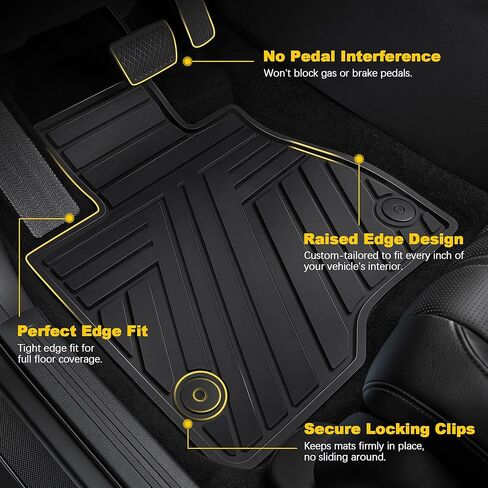 TTX LIGHTING Floor Mats Fit for Chevy Trax 2024-2026, Custom Fit 1st & 2nd Row Rubber All Weather Waterproof Car Interior Protection Liners for Chevrolet Trax (Black) in Saudi Arabia