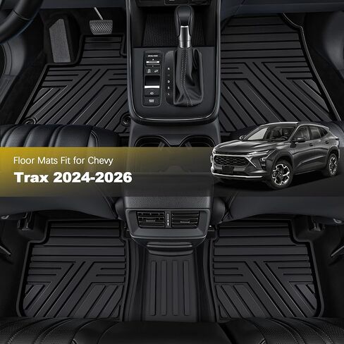 TTX LIGHTING Floor Mats Fit for Chevy Trax 2024-2026, Custom Fit 1st & 2nd Row Rubber All Weather Waterproof Car Interior Protection Liners for Chevrolet Trax (Black) in Saudi Arabia