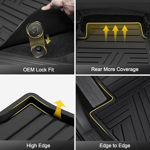 TTX LIGHTING Floor Mats Fit for Chevy Trax 2024-2026, Custom Fit 1st & 2nd Row Rubber All Weather Waterproof Car Interior Protection Liners for Chevrolet Trax (Black) in Saudi Arabia