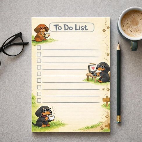 Dachshund Dog Sticky Notes Gifts,50 Sheets 4x6 Inch Pet-Themed Notepad, Dachshund Lover Gift Dog Mom Dad Stationery Stuff Decor, Birthday Weenie Dog Gifts for Men, Women, Office Coworker, Friend in Saudi Arabia