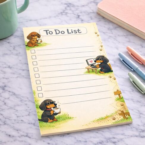Dachshund Dog Sticky Notes Gifts,50 Sheets 4x6 Inch Pet-Themed Notepad, Dachshund Lover Gift Dog Mom Dad Stationery Stuff Decor, Birthday Weenie Dog Gifts for Men, Women, Office Coworker, Friend in Saudi Arabia