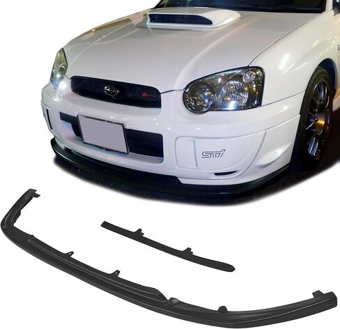 Compatible with/Replacement for Front Bumper Lip, OE Style PU Front Lip Spoiler Black, Fits 2004 2005 Subaru Impreza WRX STi S203 4-Door Sedan in Saudi Arabia