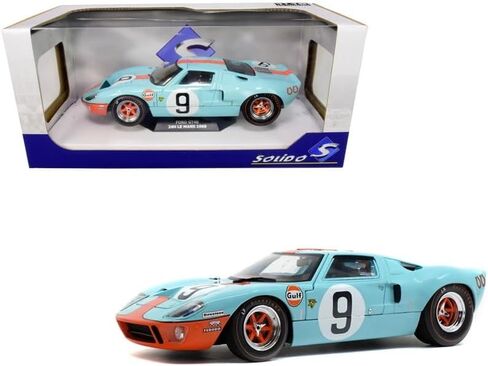 1/18 Solido 1968 GT40 Gulf #9 الفائز 24h Lemans J. W. Automotive Engineering Ltd. بيدرو رودريغيز، نموذج سيارة لوسيان بيانكي دييكاست - S1803001 in Kuwait