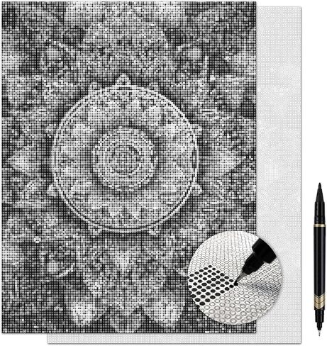 On The Dot Art — مجموعة أدوات الرسم بالنقاط للبالغين | لوحة قماشية من Serenity Mandala مقاس 13x17 مع قلم تحديد مزدوج الطرف | نشاط فني للاسترخاء، بديل أسهل للرسم الماسي | لا توجد قطع صغيرة، لا فوضى | هدية عظيمة in Kuwait