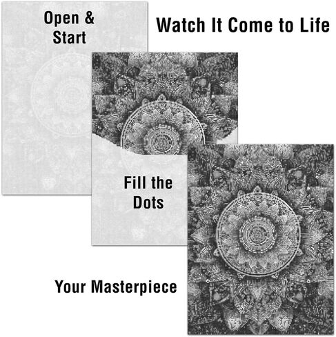 On The Dot Art — مجموعة أدوات الرسم بالنقاط للبالغين | لوحة قماشية من Serenity Mandala مقاس 13x17 مع قلم تحديد مزدوج الطرف | نشاط فني للاسترخاء، بديل أسهل للرسم الماسي | لا توجد قطع صغيرة، لا فوضى | هدية عظيمة in Kuwait
