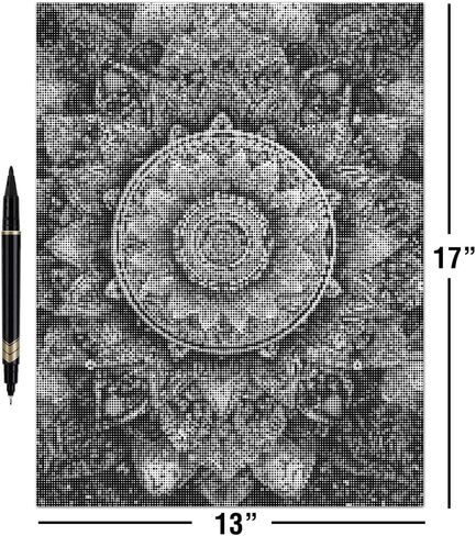 On The Dot Art — مجموعة أدوات الرسم بالنقاط للبالغين | لوحة قماشية من Serenity Mandala مقاس 13x17 مع قلم تحديد مزدوج الطرف | نشاط فني للاسترخاء، بديل أسهل للرسم الماسي | لا توجد قطع صغيرة، لا فوضى | هدية عظيمة in Kuwait