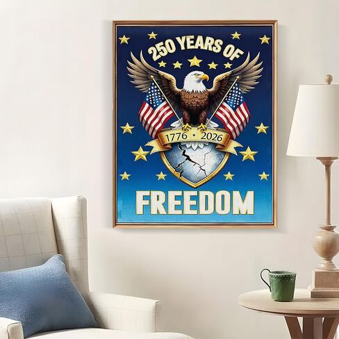 250 Years Anniversary Eagle Diamond Art Kits for Adults, 5D Diamond Painting Kits for Adults Beginners, DIY Full Round Drill Diamond Dot Painting Gem Art Kits for Adult, Home Wall Decor 11.8x15.7 Inch in Saudi Arabia