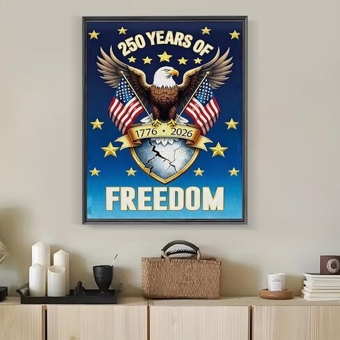 250 Years Anniversary Eagle Diamond Art Kits for Adults, 5D Diamond Painting Kits for Adults Beginners, DIY Full Round Drill Diamond Dot Painting Gem Art Kits for Adult, Home Wall Decor 11.8x15.7 Inch in Saudi Arabia