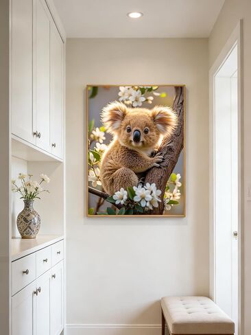 Koala 5D Diamond Painting Kit for Adults，Koala on Tree Animal Full Drill DIY Round Gem Art Diamond Art Kits Painting Crafts Ideal for Beginners and Home Wall Decor 12X16inch in Saudi Arabia