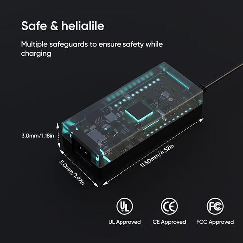 42V 2A Battery Charger 5 in 1 Plugs Power Supply Adapter for 36V Lithium Battery, DC Plug with 8mm 3 Prong /12mm 3 Prong /8mm RCA/3-Pin Male XLR Connector, Power Adaptor Supply Cord in Saudi Arabia