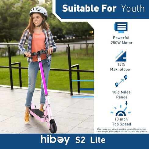 Hiboy Electric Scooter for Teens, 350W Peak Motor, 13 MPH Top Speed, 10.6-Mile Range, Lightweight Foldable Design, UL 2272 Certified Electric Scooter with Dual Braking for Commuting & Campus Use in Saudi Arabia