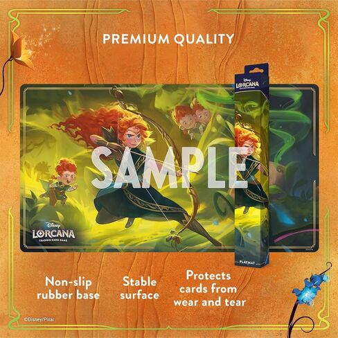 سجادة اللعب Ravensburger Disney Lorcana TCG تتميز بميريدا - رامي السهام الموهوب - تحمي البطاقات - ألعاب متعددة الاستخدامات، أو مكتب، أو لوحة ماوس - مناسبة للأعمار من 8 سنوات فما فوق in Kuwait