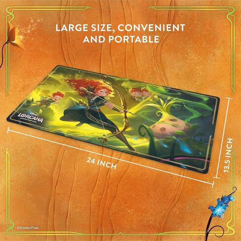 سجادة اللعب Ravensburger Disney Lorcana TCG تتميز بميريدا - رامي السهام الموهوب - تحمي البطاقات - ألعاب متعددة الاستخدامات، أو مكتب، أو لوحة ماوس - مناسبة للأعمار من 8 سنوات فما فوق in Kuwait