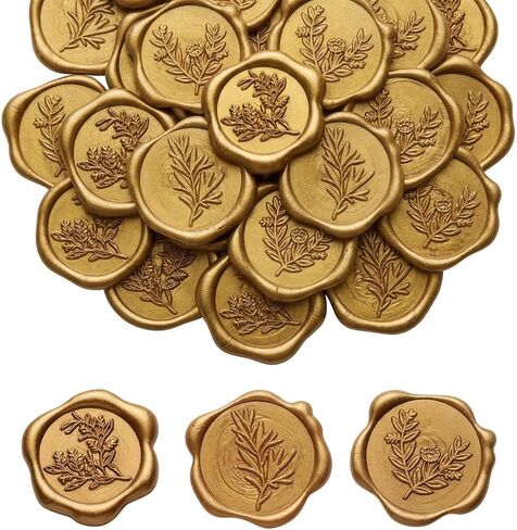 Wax Seal Stickers，30 Pack Letter Envelope Seals,Durable Self-Adhesive Gold Stickers for Invitations, Cards, Gifts, and Decorations (3 Leaf Styles) in Saudi Arabia