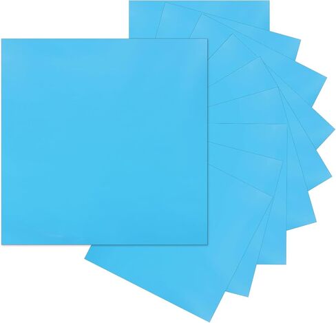 MECCANIXITY 10Pcs Adhesive Vinyl Sheets Bundle, 12" x 12" Self Adhesive Vinyl Matte Metallic Stickers for Cutting Machines Party Decoration Car Decal, Light Blue in Saudi Arabia