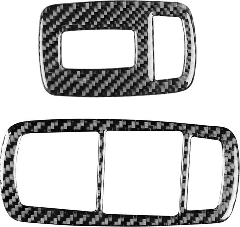 Carbon Fiber Passenger Side Air Vent Trim for Dodge Challenger 2015-2023, Right Dashboard A/C Outlet Frame Cover Interior Accessories, Black, Left Hand Drive in Kuwait