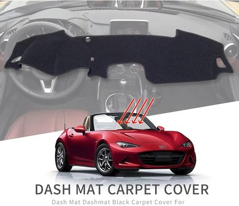 Car Dashboard Mat Sunshade Protective Carpet Dash Mat Dashmat for Mazda MX-5 Roadster Miata ND RF MX5 2015-2022(LHD Black) in Kuwait