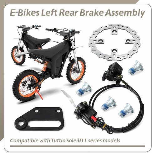 E-Bikes Left Rear Brake Assembly Compatible with Tuttio Soleil01 Series Models, Includes Brake Lever & Cable & Pad Direct Replacement Electric Bike Motorcycle Parts in Kuwait