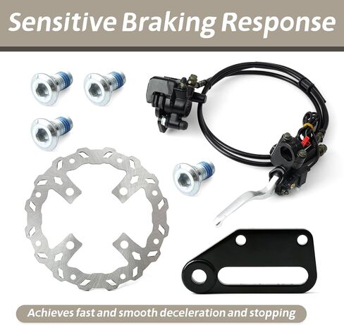 E-Bikes Left Rear Brake Assembly Compatible with Tuttio Soleil01 Series Models, Includes Brake Lever & Cable & Pad Direct Replacement Electric Bike Motorcycle Parts in Kuwait