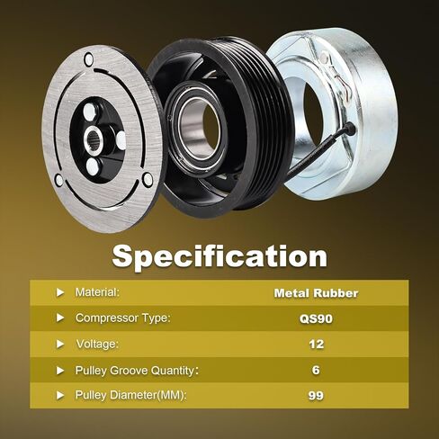 CO29091C AC Compressor Clutch Kit Compatible with 2009-2017 Mitsubishi Lancer,2009-2020 Mitsubishi Outlander,2011-2019 for Mitsubishi Rvr,2011-2020 Outlander Sport,2.0L 2.4L in Saudi Arabia