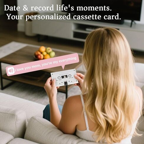 Voice Recordable Greeting Card - 60s Message Recorder Cassettes Talking Card with Adhensive for Grandparents, Mom, Dad - Voice Gift for Birthday, Father's Day, Mother's Day, Christmas in Kuwait