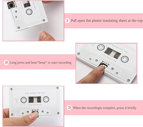 Voice Recordable Greeting Card - 60s Message Recorder Cassettes Talking Card with Adhensive for Grandparents, Mom, Dad - Voice Gift for Birthday, Father's Day, Mother's Day, Christmas in Kuwait
