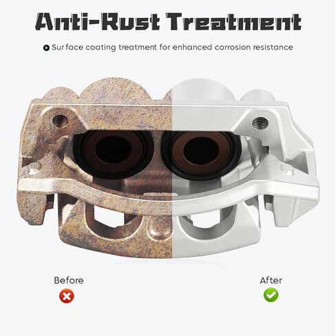 Front Left Right Disc Brake Caliper Assembly Calipers Set Compatible with Ford F-150 1999-2003, F150 Heritage 2004, for Lincoln Blackwood 2002, Replace 18-B4750 18-B4751 in Kuwait