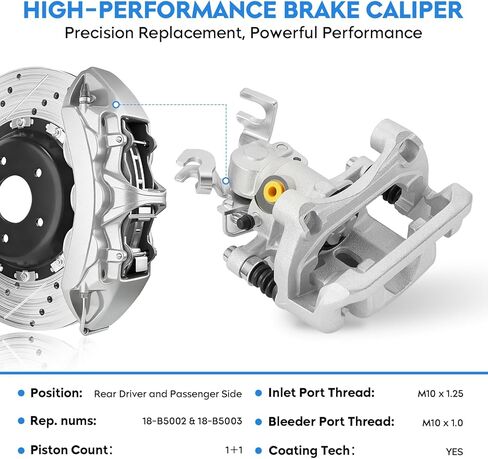Rear Brake Calipers for Ford Fusion 2006-2012, for Mazda 6 2006-2013, for Lincoln MKZ 2007-2012, Zephyr 2006, for Mercury Milan, Rear Left and Right with Bracket, Replace# 18-B5002 18-B5003, 2-PC in Saudi Arabia