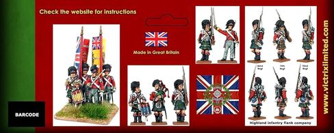 Wargames Delivered - Victrix British Napoleonic Highlander Flank Companies Set with Bonus Miniature STL Download - 60 Detailed 28mm Miniatures with Highland Bonnets for Napoleonic Wargaming Dioramas in Kuwait