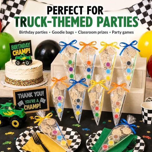 12 Pack Monster Truck Party Favors for Kids, DIY Wooden Truck Painting Kit, Monster Jam Birthday Decorations Supplies, Goodie Bag Stuffers Pinata Filler Gifts in Saudi Arabia