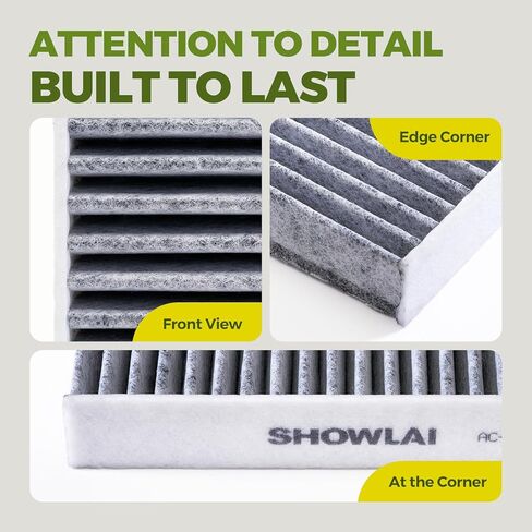SHOWLAI Activated Carbon Cabin Air Filter, Standard 3-Layer, for Toyota Camry RAV4 Prius, Lexus RX NX, Subaru Outback, Mazda CX-9, CF12157 / CF12436 in Kuwait
