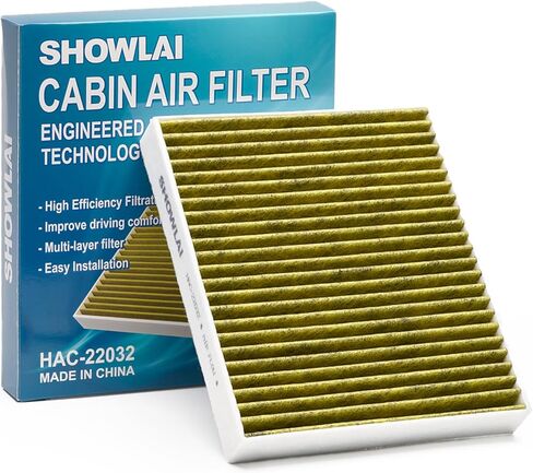 SHOWLAI Activated Carbon Cabin Air Filter, Standard 3-Layer, for Toyota Camry RAV4 Prius, Lexus RX NX, Subaru Outback, Mazda CX-9, CF12157 / CF12436 in Kuwait