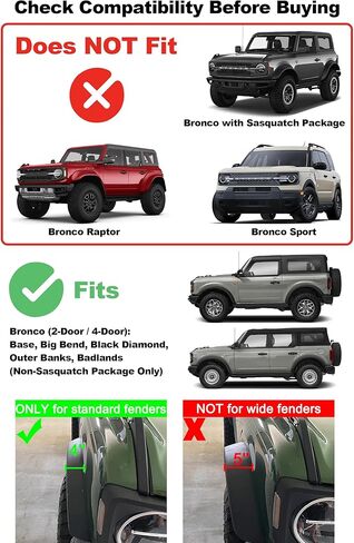 No Drill Mud Flaps for Ford Bronco 2021-2025 2026 Mudflaps Splash Guard Front Rear Mudguard Off-Road Accessories (Not for Raptor/Sasquatch) in Saudi Arabia