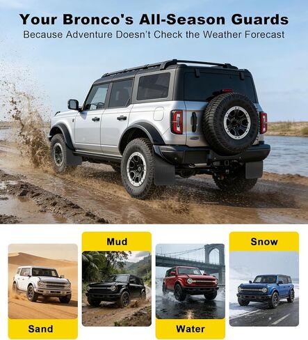 No Drill Mud Flaps for Ford Bronco 2021-2025 2026 Mudflaps Splash Guard Front Rear Mudguard Off-Road Accessories (Not for Raptor/Sasquatch) in Saudi Arabia