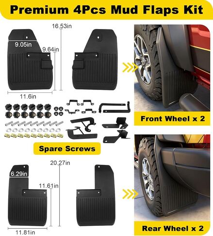 No Drill Mud Flaps for Ford Bronco 2021-2025 2026 Mudflaps Splash Guard Front Rear Mudguard Off-Road Accessories (Not for Raptor/Sasquatch) in Saudi Arabia