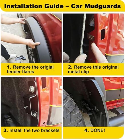 No Drill Mud Flaps for Ford Bronco 2021-2025 2026 Mudflaps Splash Guard Front Rear Mudguard Off-Road Accessories (Not for Raptor/Sasquatch) in Saudi Arabia
