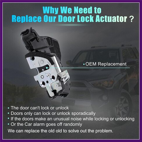 Power Door Lock Actuator Motor Front Right Passenger Side for Toyota 4Runner 2003-2009 69030-33261 Premium Fit Design in Kuwait