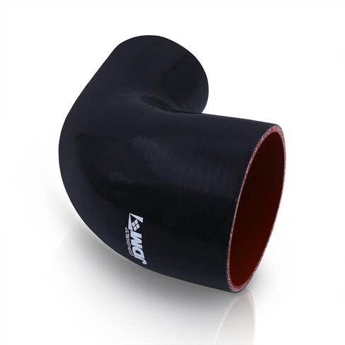 AJP Distributors 3.25" to 2.25" / 82.55" to 57.15mm - 90 Degree Elbow Angle Reducer 3-PLY Silicone Coupler Hose, High Temperature Universal Pipe Piping Tube Connector Black in Kuwait