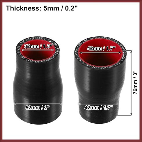 32-42mm 1.3"-1.7" ID Straight Silicone Reducer Hose Silicone Hose Coupler Intercooler Tube Black for Car Intercooler Intake Piping Replace Parts in Kuwait