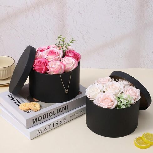 Leooomap 5-Piece Set of Black Square Flower Boxes with Clear Lids - Nesting Gift Packaging for Arrangements, Valentines, Mothers Day, Weddings, Birthdays (XS, S, M, L, XL Sizes) in Saudi Arabia