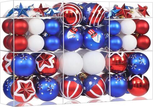 100Pcs Christmas Ball Ornaments Set, Shatterproof Plastic Red and Gold Christmas Ornaments for Xmas Tree, Assorted Baubles Hanging Decorations for Holiday/Party/Wedding in Saudi Arabia