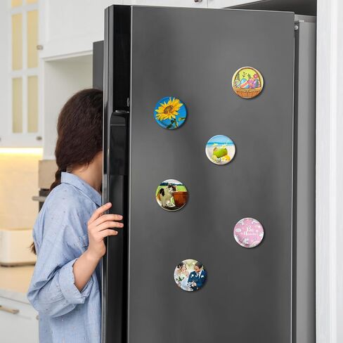 Suncalla 100 Sets 58mm / 2.28 in Button Maker Supplies, Fridge Magnet Bottle Opener Button Parts Supplies, Includes Tinplate Cover, Mirror Bottom with Magnet, Plastic Film in Kuwait