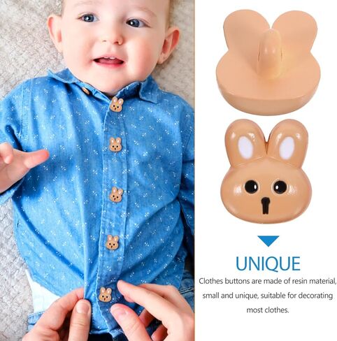 12pcs Bunny Shaped Resin Buttons for Clothes Sewing Crafts Easter DIY in Kuwait