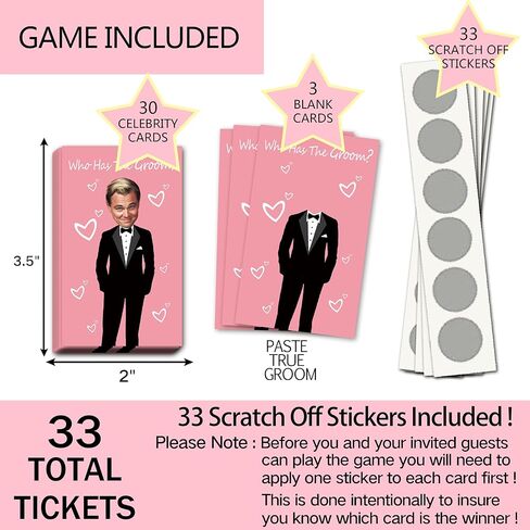 ukebobo Cute Bridal Shower Games - Scratch Off Bridal Shower Game.Funny Bachelorette Party Games - Who Has The Groom - 33 Sheets-（Pink） in Saudi Arabia