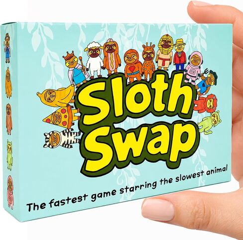 Niche Nation Sloth Swap Fast-Paced Card Game - Sloth Gifts - The Chaotic Sloth-Themed Card Game Everyone Plays at Once - High-Energy Game for Kids & Adults - Ages 7+, 2-5 Players in Saudi Arabia