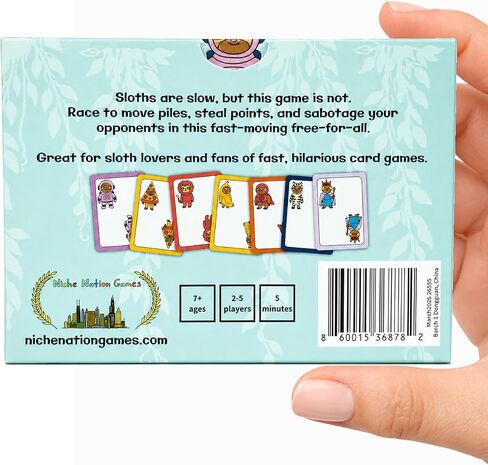 Niche Nation Sloth Swap Fast-Paced Card Game - Sloth Gifts - The Chaotic Sloth-Themed Card Game Everyone Plays at Once - High-Energy Game for Kids & Adults - Ages 7+, 2-5 Players in Saudi Arabia