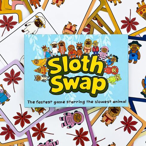 Niche Nation Sloth Swap Fast-Paced Card Game - Sloth Gifts - The Chaotic Sloth-Themed Card Game Everyone Plays at Once - High-Energy Game for Kids & Adults - Ages 7+, 2-5 Players in Saudi Arabia