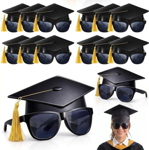 Weewooday 12 Pieces End of School Year Gifts 2026 Kids Graduation Cap Sunglasses Pre K Graduation Gifts for Grad Prom Party Decor in Kuwait