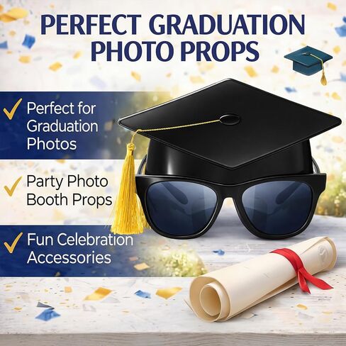 Weewooday 12 Pieces End of School Year Gifts 2026 Kids Graduation Cap Sunglasses Pre K Graduation Gifts for Grad Prom Party Decor in Kuwait